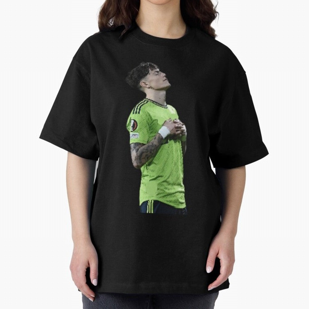 Garnacho Inner Peace Celebration Oversized T-Shirt Celebrate National Team Dreams in the FIFA World Cup 2026 USA Canada Mexico Journey through Mbappe and Neymar Highlights, Germany Pride, Sports Nostalgia, International Competition, Famous Players