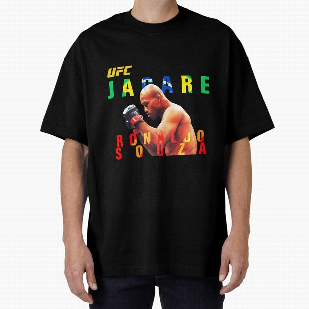 Ronaldo Jacare Souza MMA UFC 256 Oversized T-Shirt Follow FIFA World Cup 2026 USA Canada Mexico for Fans of Neymar, Haaland and Cristiano Ronaldo and Argentina, Bringing Championship Spirit, Famous Goals, Roaring Crowds and International Football
