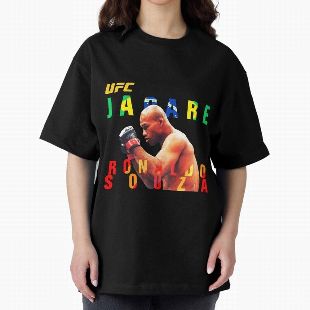 Ronaldo Jacare Souza MMA UFC 256 Oversized T-Shirt Follow FIFA World Cup 2026 USA Canada Mexico for Fans of Neymar, Haaland and Cristiano Ronaldo and Argentina, Bringing Championship Spirit, Famous Goals, Roaring Crowds and International Football