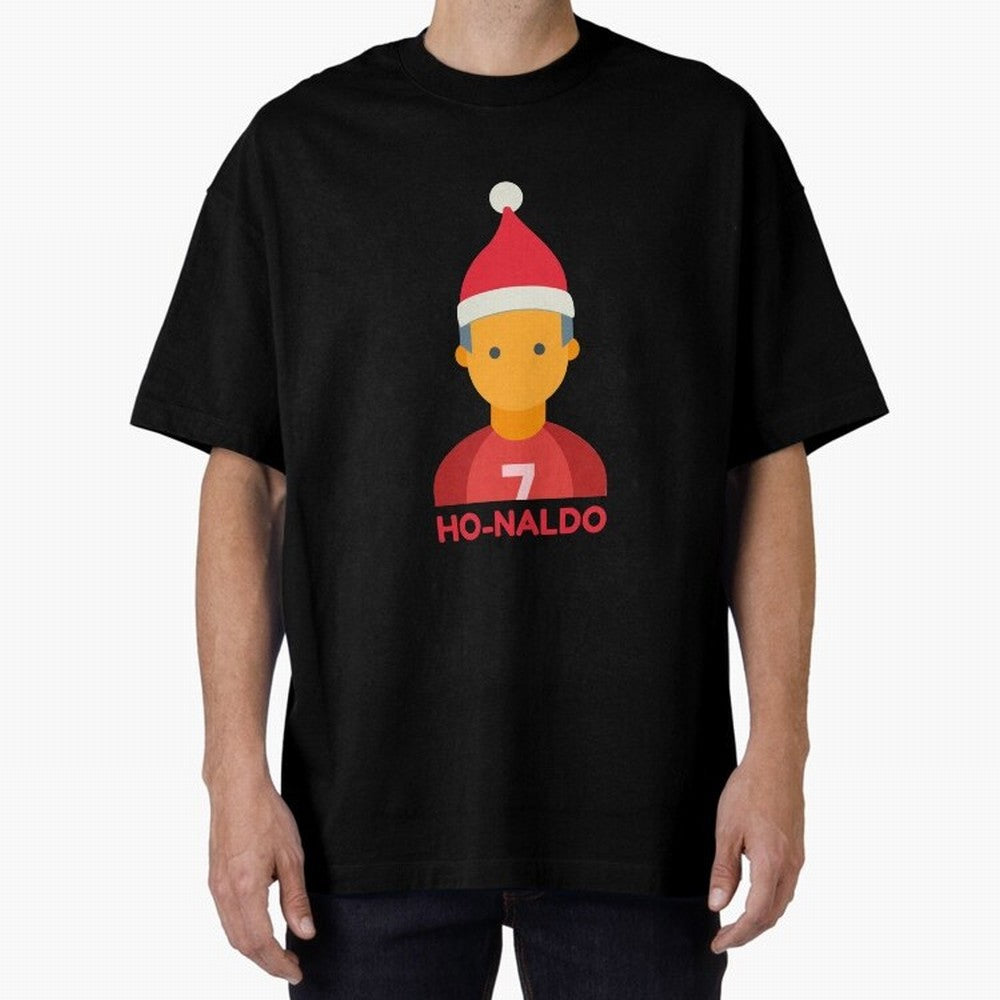 HO-NALDO - Funny Ronaldo Christmas Oversized T-Shirt Celebrate Global Passion for FIFA World Cup 2026 Group Stage Made for Mbappe and Neymar, Argentina and Brazil Energy, Game Day Rituals, Football Legends, Country Pride and the Road to the Final;