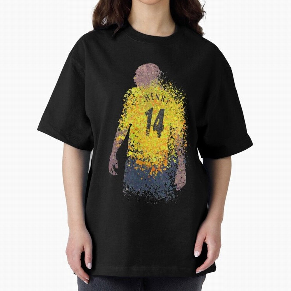 Thierry Henry Arsenal Illustration Oversized T-Shirt Fuel Your Fan Pride for FIFA World Cup 2026 Group Stage Celebrating Messi, Neymar and Mbappe, England and Germany Energy, Sports Nostalgia, International Competition, Famous Players and