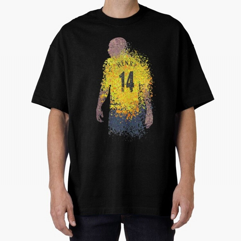 Thierry Henry Arsenal Illustration Oversized T-Shirt Fuel Your Fan Pride for FIFA World Cup 2026 Group Stage Celebrating Messi, Neymar and Mbappe, England and Germany Energy, Sports Nostalgia, International Competition, Famous Players and