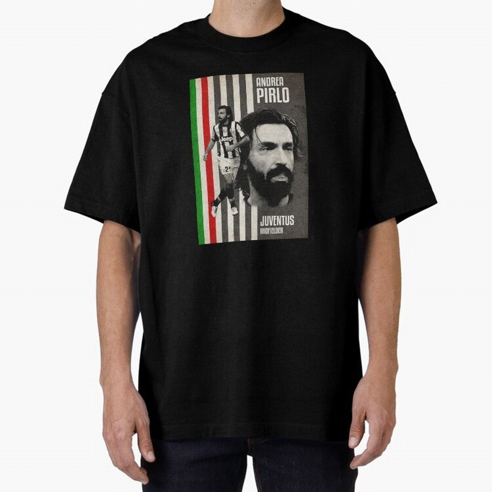 andrea pirlo juventus midfielder Oversized T-Shirt Remember the FIFA World Cup 2026 USA Canada Mexico Journey through Messi, CR7 and Mbappe Highlights, Portugal Pride, Vintage Soccer Flavor, Modern Football Stars, National Flags and Final Night