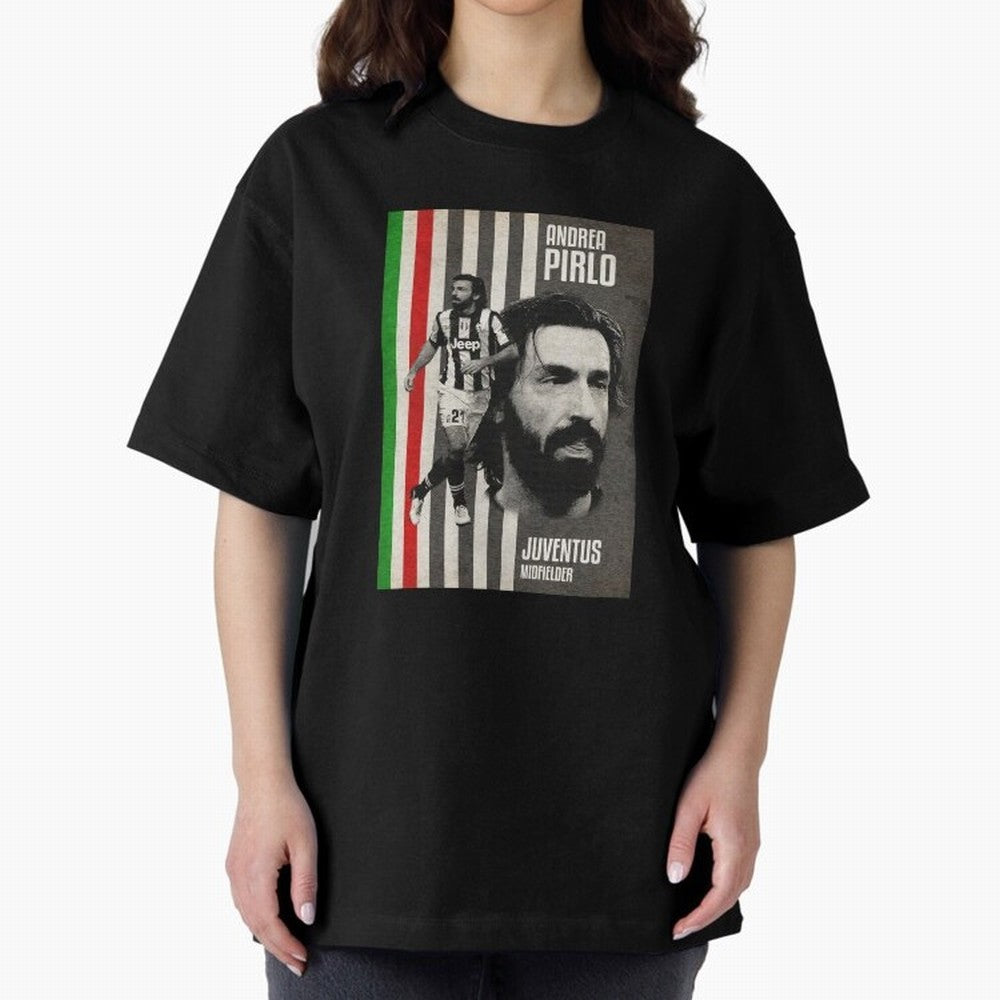 andrea pirlo juventus midfielder Oversized T-Shirt Remember the FIFA World Cup 2026 USA Canada Mexico Journey through Messi, CR7 and Mbappe Highlights, Portugal Pride, Vintage Soccer Flavor, Modern Football Stars, National Flags and Final Night