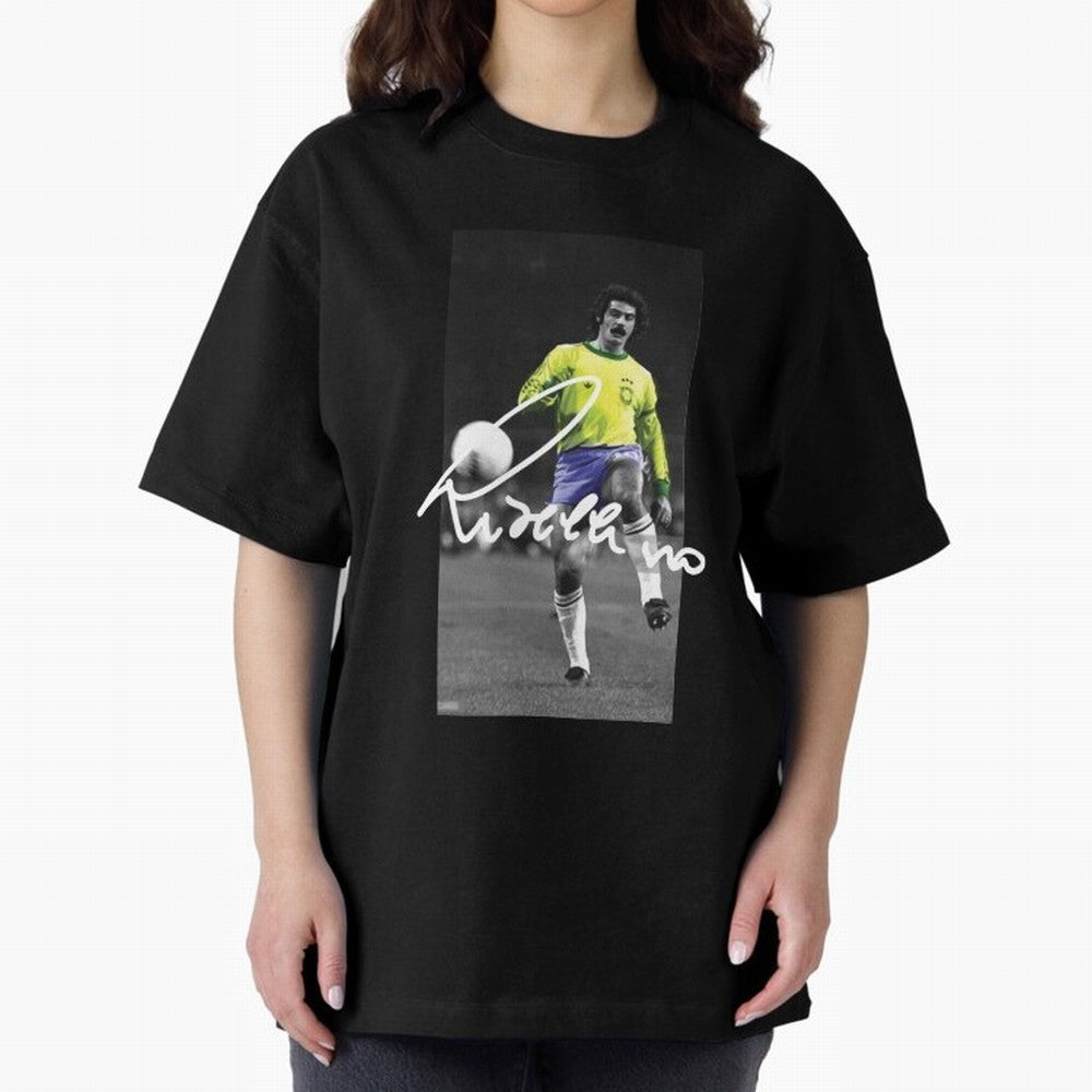 Rivelino FOOTBALL LEGENDS Oversized T-Shirt Celebrate Football Dreams Across the FIFA World Cup 2026 USA Canada Mexico Journey through Mbappe and Neymar Highlights, England and Germany Pride, Football Passion, Legendary Performances, Festival Vibes