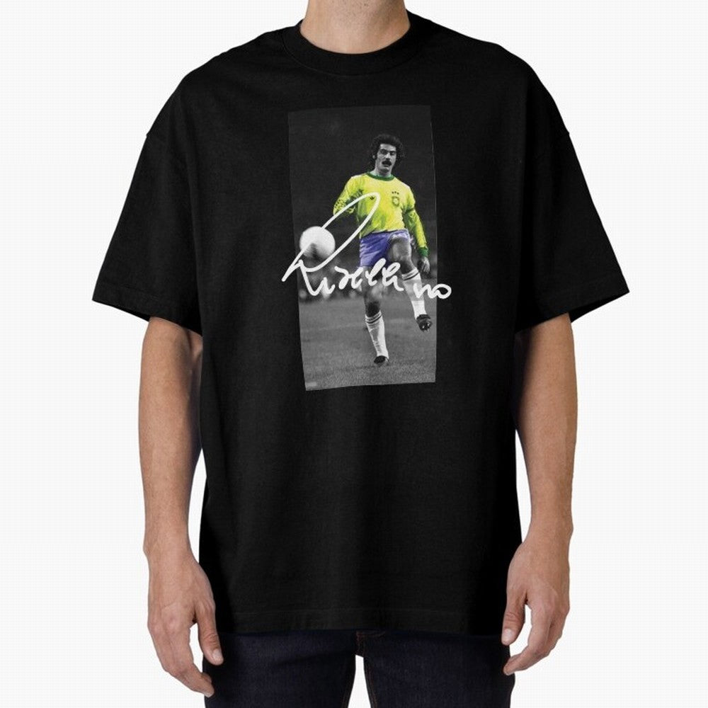Rivelino FOOTBALL LEGENDS Oversized T-Shirt Celebrate Football Dreams Across the FIFA World Cup 2026 USA Canada Mexico Journey through Mbappe and Neymar Highlights, England and Germany Pride, Football Passion, Legendary Performances, Festival Vibes