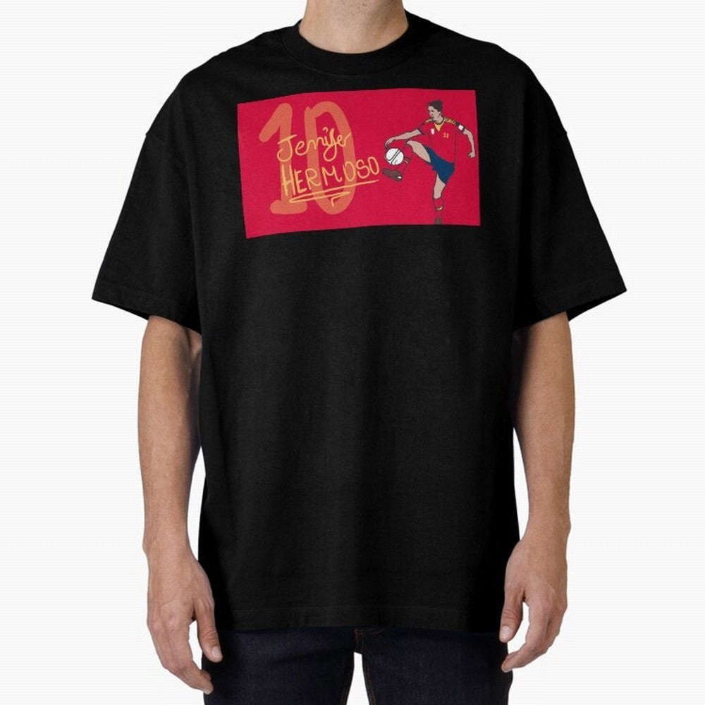 Jennifer Hermoso Oversized T-Shirt Celebrate Classic Football Spirit in FIFA World Cup 2026 for Fans of CR7 and Messi and England and Germany, Bringing Football History, Final Match Energy, Crowd Noise and Once in a Lifetime Moments; Great for