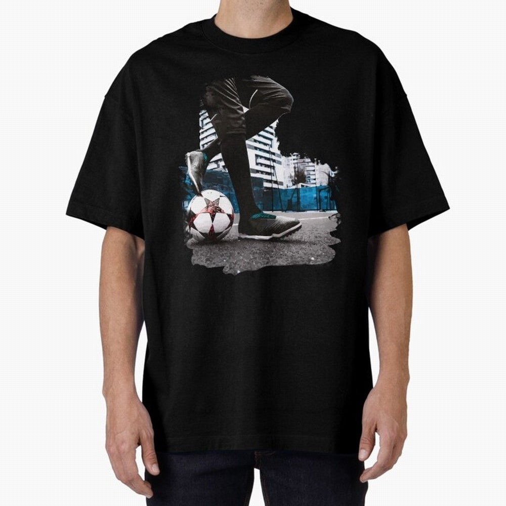 Street Soccer in my Hood Oversized T-Shirt Support the Legends of FIFA World Cup 2026 USA Canada Mexico Spirit, Inspired by Brazil, Portugal and Argentina, Messi, Neymar and Mbappe, Goal Celebration Energy, Supporter Heritage, Football Icons and
