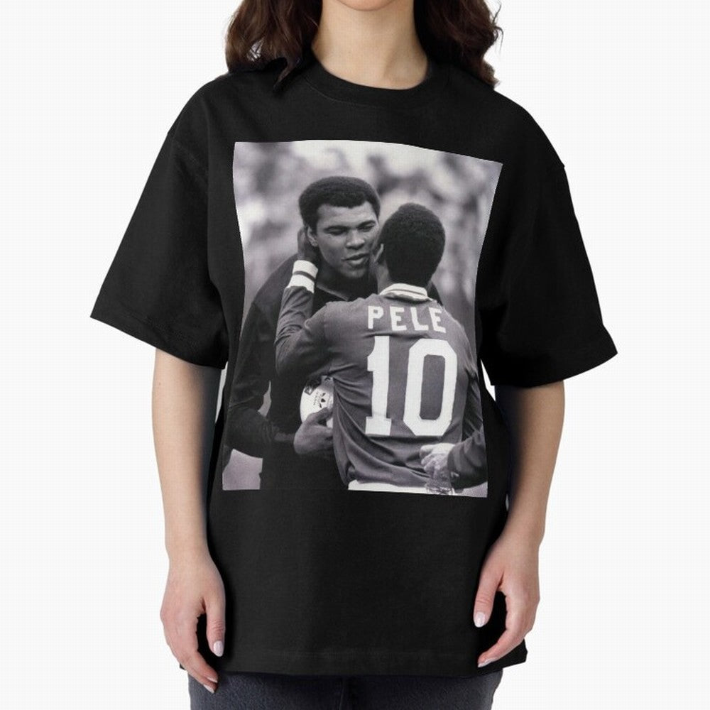 The Boxing Legend Meet The Football Legend Poster Oversized T-Shirt Bring Champion Energy into FIFA World Cup 2026 USA Canada Mexico Driven by Messi, Neymar and Mbappe, Brazil Energy, Game Day Rituals, Football Legends, Country Pride and the Road
