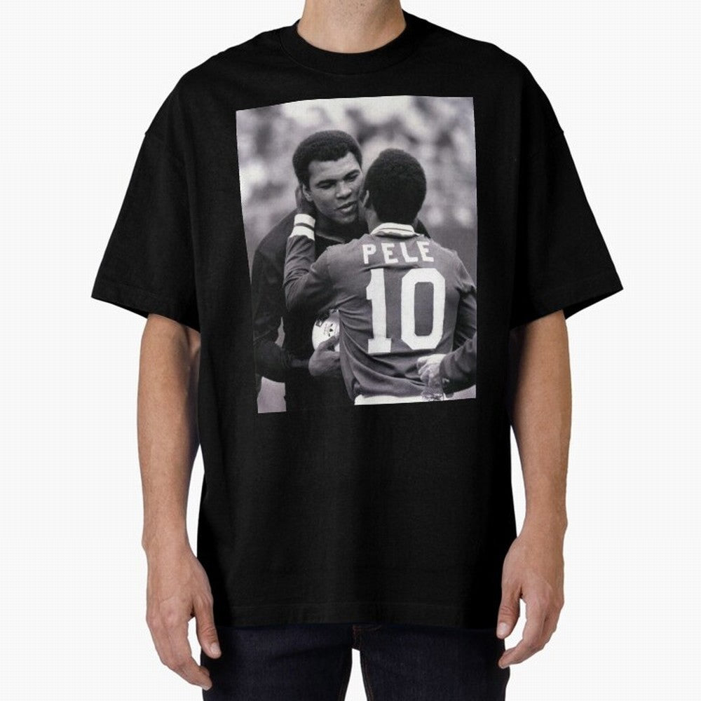 The Boxing Legend Meet The Football Legend Poster Oversized T-Shirt Bring Champion Energy into FIFA World Cup 2026 USA Canada Mexico Driven by Messi, Neymar and Mbappe, Brazil Energy, Game Day Rituals, Football Legends, Country Pride and the Road