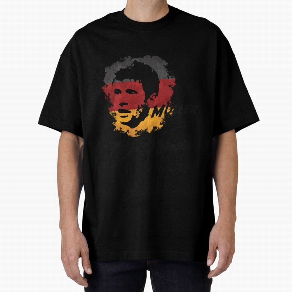 Germany Thomas Muller World Cup 2014 Oversized T-Shirt Experience the FIFA World Cup 2026 Journey through CR7 Highlights, France and Portugal Pride, Retro Football Energy, Iconic Rivalries, Trophy Chase Drama and Stadium Atmosphere; Ideal for Fans