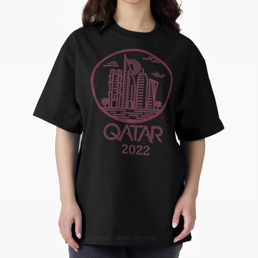 Qatar Welcome Oversized T-Shirt Stand with Global Football Passion for FIFA World Cup 2026 Group Stage, Built around Cristiano Ronaldo, France, Football Passion, Legendary Performances, Festival Vibes and Supporter Community; Built for Supporters