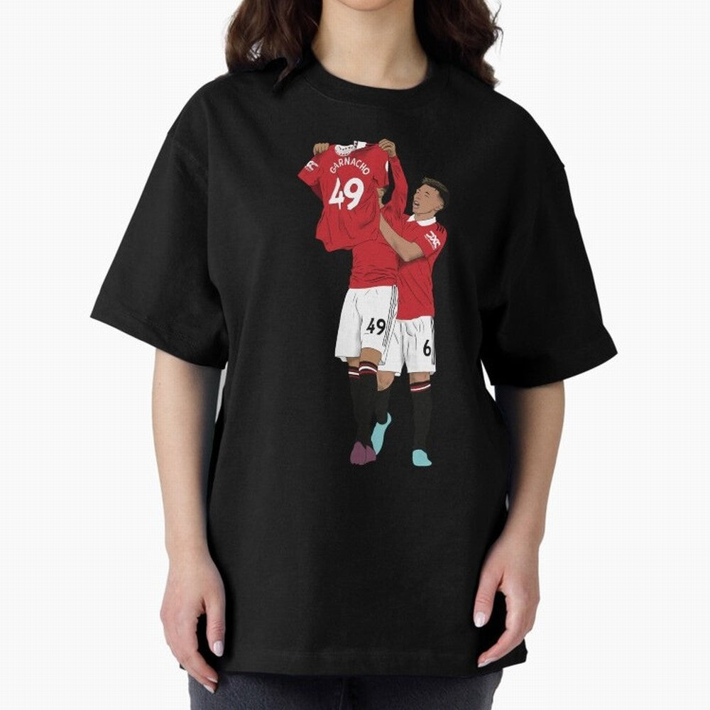 Alejandro Garnacho Goal Celebration Oversized T-Shirt Show Support during Match Day Hype around FIFA World Cup 2026, Haaland and Mbappe, France, Football Passion, Legendary Performances, Festival Vibes and Supporter Community; Perfect for People