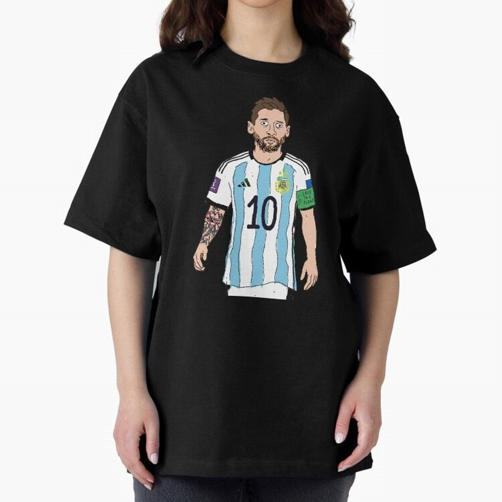 Badly Drawn Messi Classic T-Shirt Carry the Colors and Pride of Match Day Hype around FIFA World Cup 2026, Messi and Cristiano Ronaldo, England, Match Day Excitement, Supporter Culture, Golden Goals and Global Football Passion; Great for Supporters