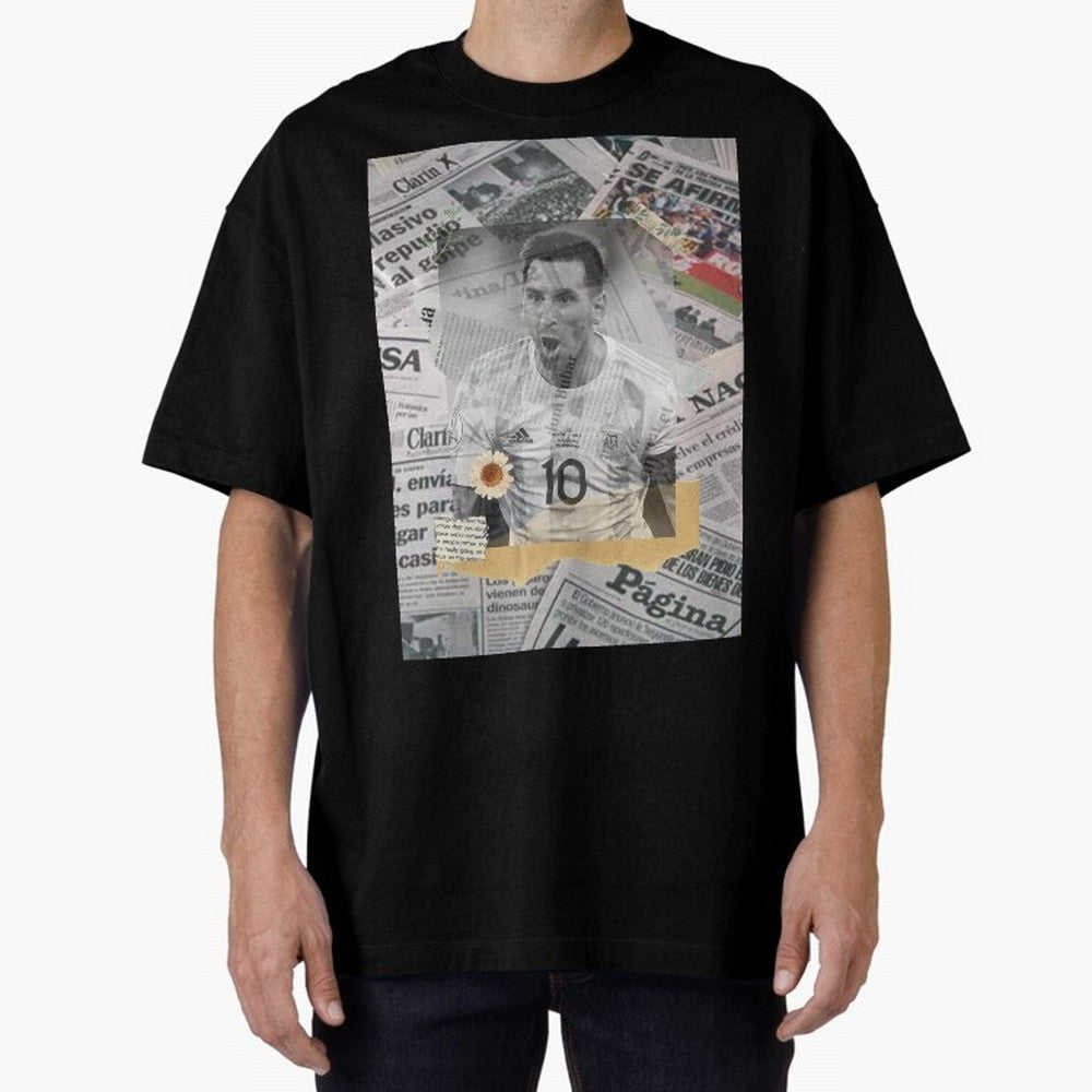Lionel Messi The Greatest Oversized T-Shirt Celebrate Rivalries and Pride in FIFA World Cup 2026 Group Stage Spirit, Centered on France, Messi, CR7 and Mbappe, Global Supporter Spirit, Legendary Goals, National Colors and Tournament Celebration;