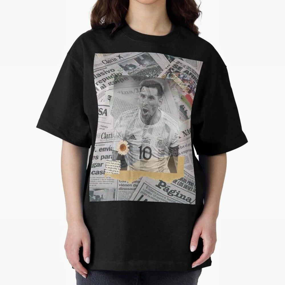 Lionel Messi The Greatest Oversized T-Shirt Celebrate Rivalries and Pride in FIFA World Cup 2026 Group Stage Spirit, Centered on France, Messi, CR7 and Mbappe, Global Supporter Spirit, Legendary Goals, National Colors and Tournament Celebration;