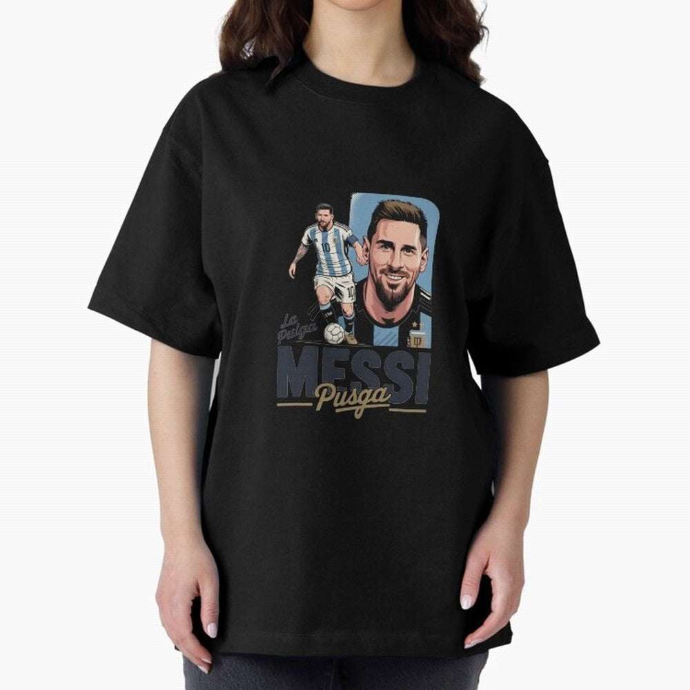 Lionel Messi Argentinian La Pulga Oversized T-Shirt Turn Every Weekend Toward Match Day Hype around FIFA World Cup 2026 Group Stage, Mbappe and Neymar, France and Portugal, Vintage Soccer Flavor, Modern Football Stars, National Flags and Final