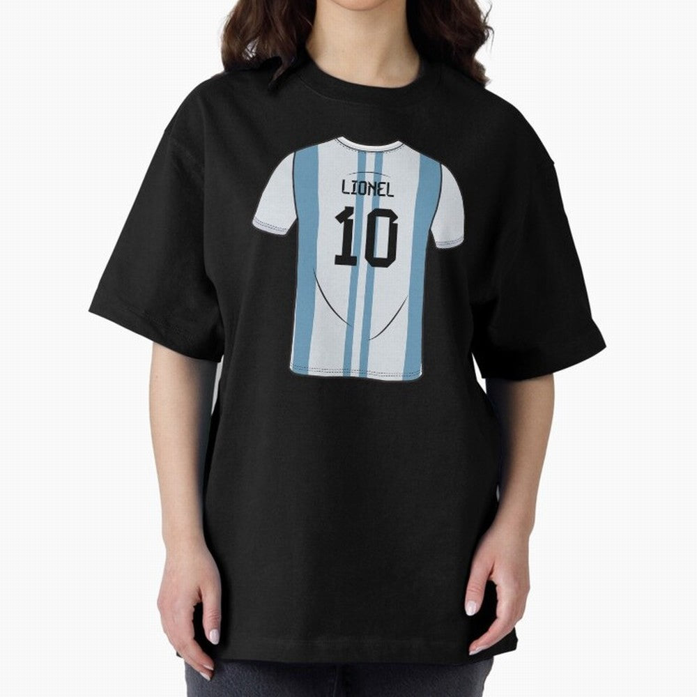 LeoMessi Jersey Illustration 2022 Oversized T-Shirt Get Ready for the FIFA World Cup 2026 Group Stage Journey through Neymar Highlights, Germany Pride, Stadium Memories, Football Loyalty, International Chants and Championship Tradition; Ideal for
