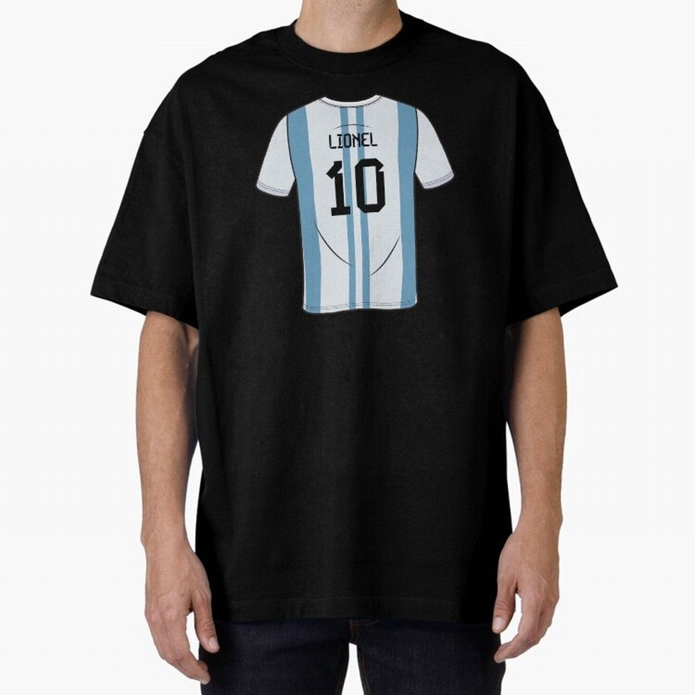 LeoMessi Jersey Illustration 2022 Oversized T-Shirt Get Ready for the FIFA World Cup 2026 Group Stage Journey through Neymar Highlights, Germany Pride, Stadium Memories, Football Loyalty, International Chants and Championship Tradition; Ideal for