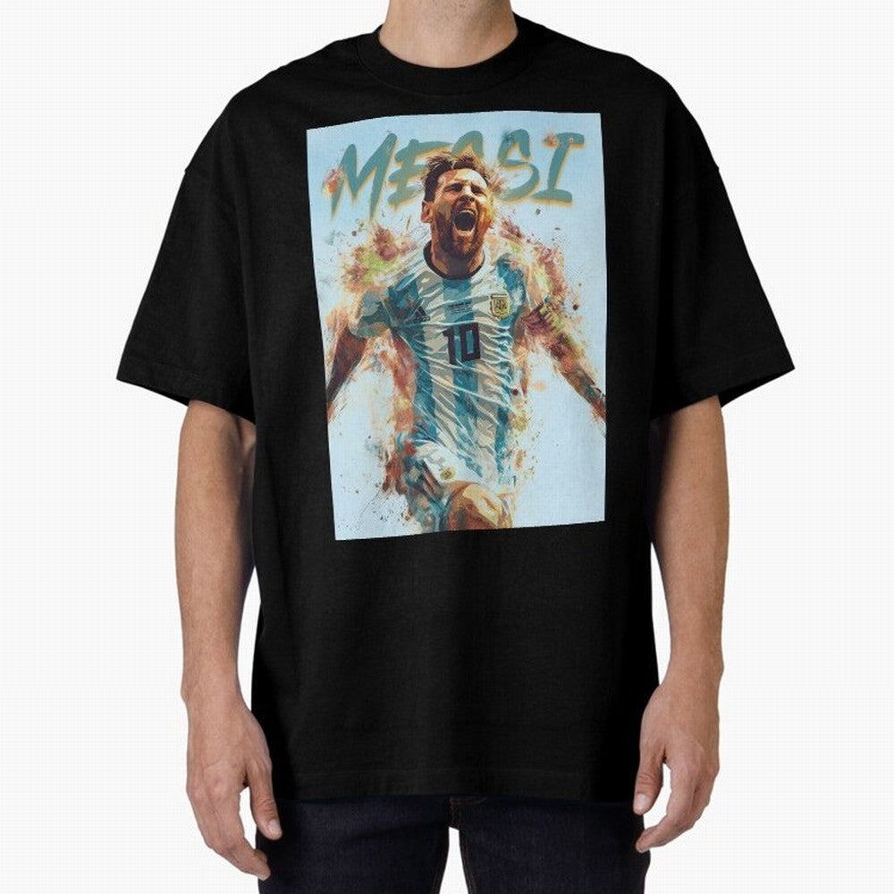 The Messiah Oversized T-Shirt Carry the Dream of Match Day Hype around FIFA World Cup 2026 Group Stage, Neymar, Germany, Football Festival Excitement, Trophy Ambitions, Country Rivalries and Star Player Buzz; Built for Supporters Chasing Trophy