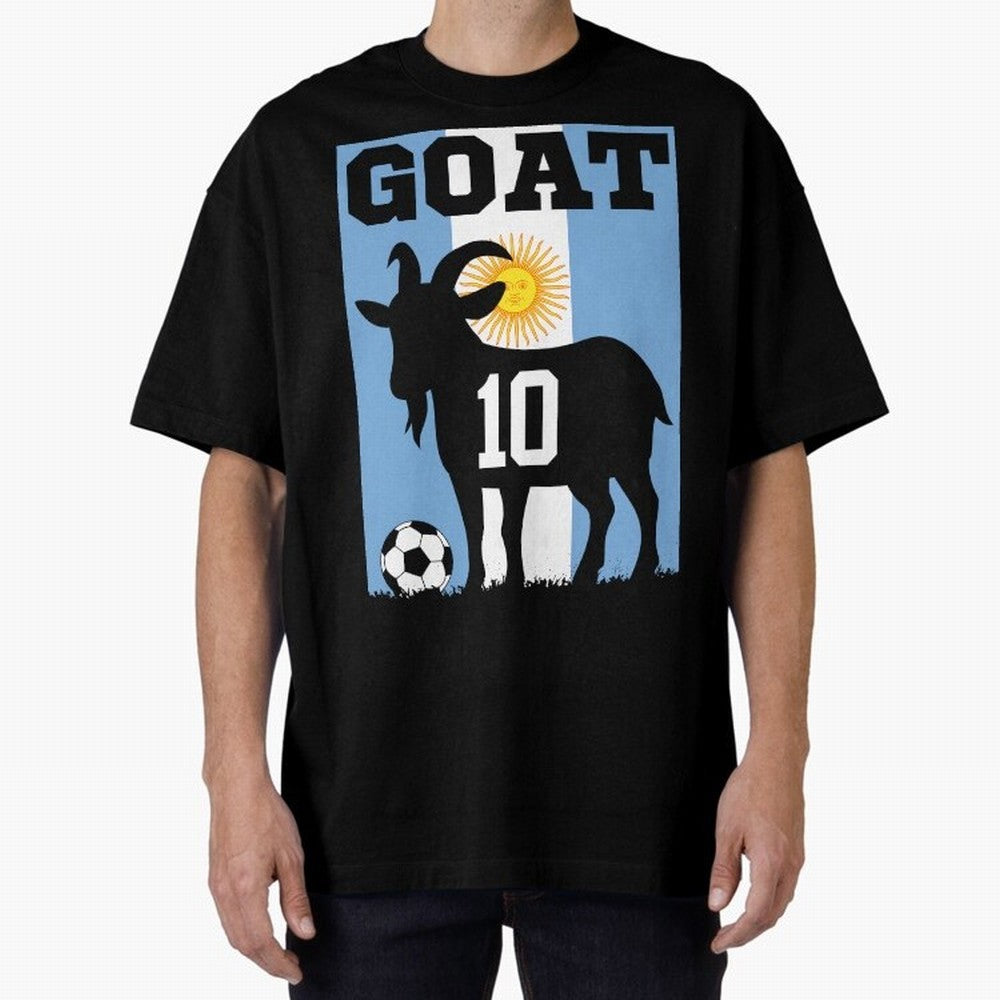 Argentina World Cup 2026 The Goat 10 Oversized T-Shirt Wear the Spirit of Match Day Hype around FIFA World Cup 2026 USA Canada Mexico, Messi, Neymar and Mbappe, France and Portugal, Goal Celebration Energy, Supporter Heritage, Football Icons and