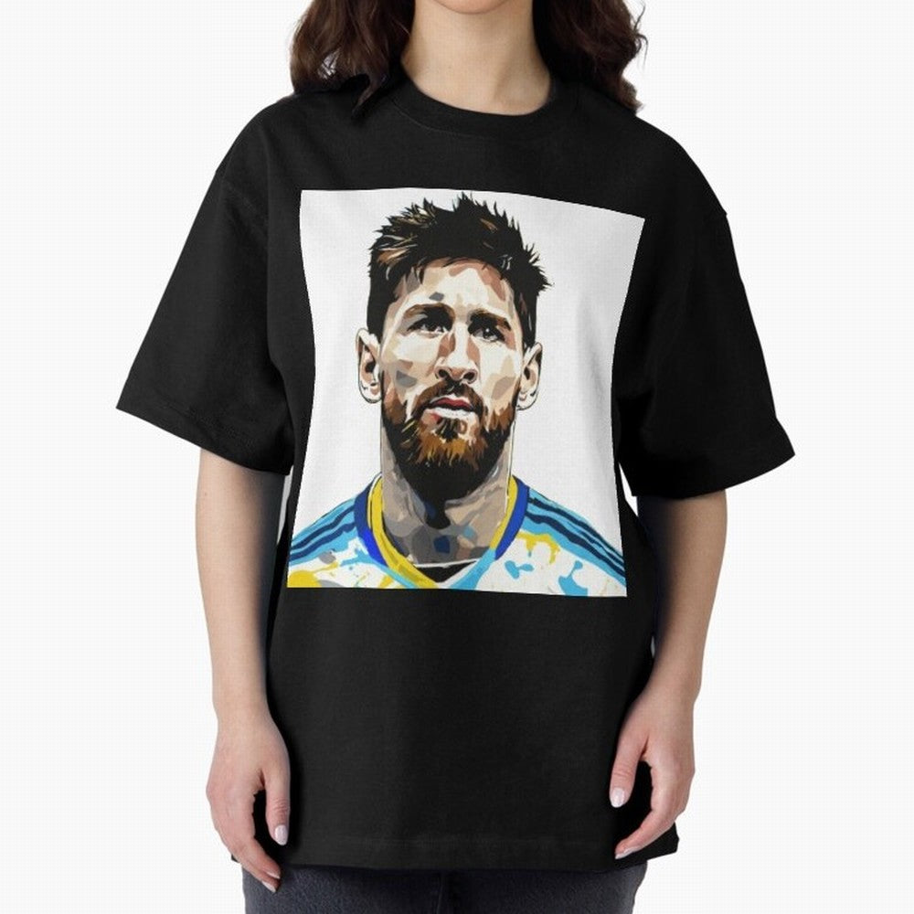 Lionel Messi Oversized T-Shirt Carry National Pride through FIFA World Cup 2026 USA Canada Mexico for Fans of Messi, CR7 and Mbappe and Argentina, France and Brazil, Bringing Football History, Final Match Energy, Crowd Noise and Once in a Lifetime