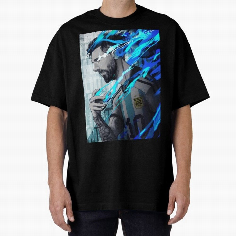 LIONEL MESSI NEW GOAL CELEBRATION ILLUSTRATION 2023 2024 Oversized T-Shirt Make Memories around FIFA World Cup 2026 Group Stage Filled with CR7 and Messi, England and Germany Energy, Supporter Pride, Iconic Celebrations, Legendary Names and Global