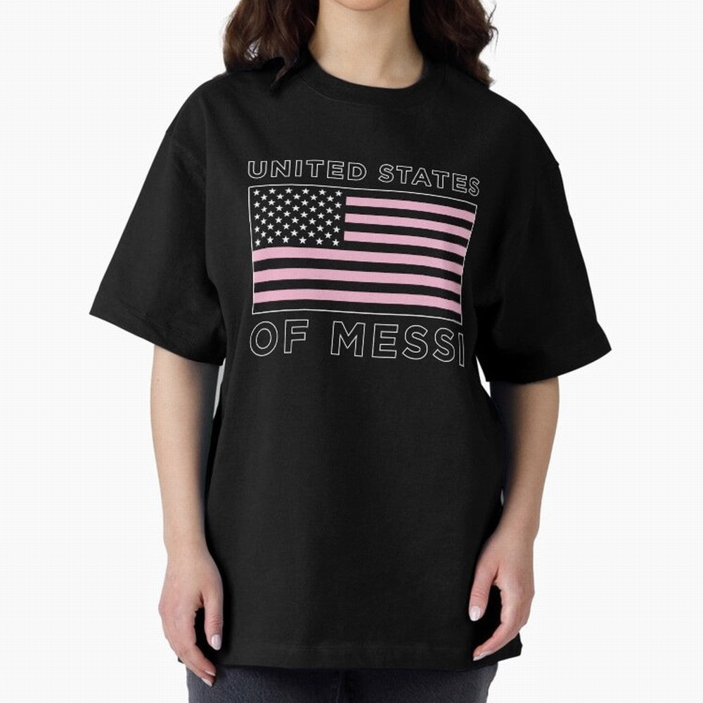 United States of Messi Oversized T-Shirt Bring a Vintage Feel to Global Football Passion for FIFA World Cup 2026 USA Canada Mexico, Connected to Cristiano Ronaldo, Germany, Tournament Hype, Historic Matchups, Family Viewing Parties and Global