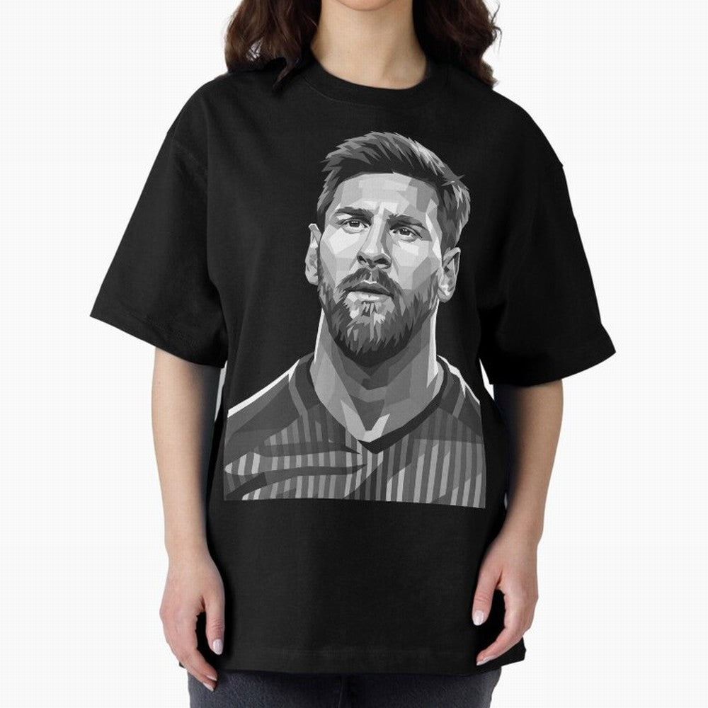 Messi grayscale Oversized T-Shirt Support Your Favorite Stars during FIFA World Cup 2026 Group Stage Spirit, Connected to England, France and Netherlands, Haaland and Mbappe, Soccer Culture, Superstar Moments, National Team Dreams and Competitive