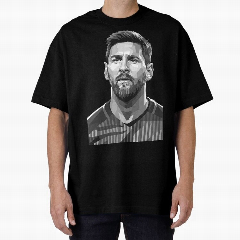 Messi grayscale Oversized T-Shirt Support Your Favorite Stars during FIFA World Cup 2026 Group Stage Spirit, Connected to England, France and Netherlands, Haaland and Mbappe, Soccer Culture, Superstar Moments, National Team Dreams and Competitive