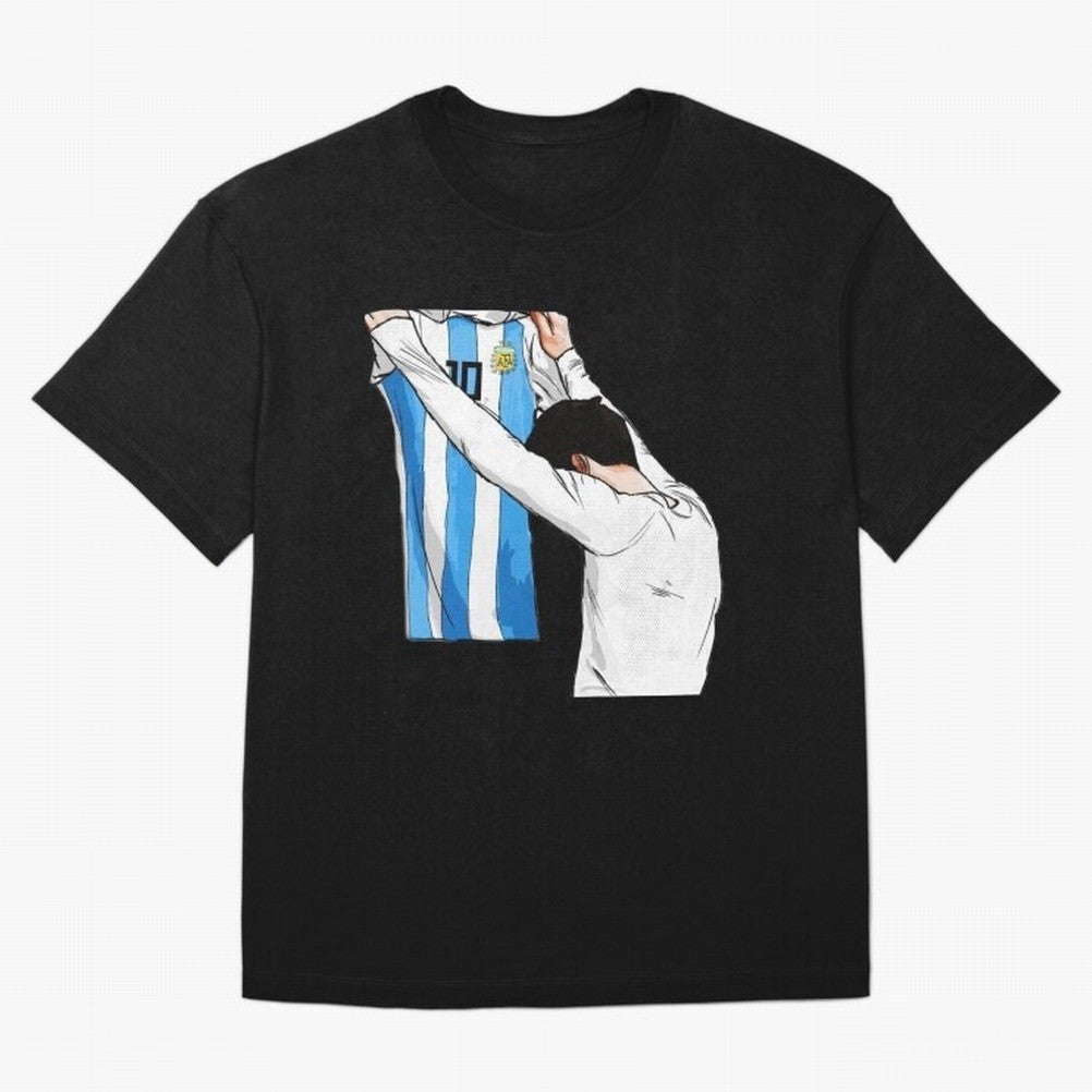 Lionel Messi holding his shirt, Argentina copa america| Perfect Gift For you and friends Classic T-Shirt Turn Football Passion into FIFA World Cup 2026 USA Canada Mexico Celebrating Haaland and Mbappe, Netherlands Energy, Vintage Soccer Flavor,