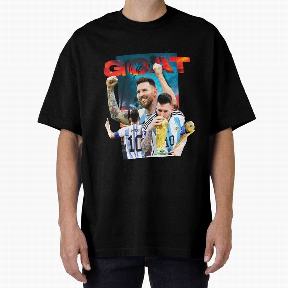 Messi GOAT Classic T-Shirt Carry National Pride through Match Day Hype around FIFA World Cup 2026 USA Canada Mexico, Neymar, Netherlands, Sports Nostalgia, International Competition, Famous Players and Unforgettable Victories; Ideal for Football