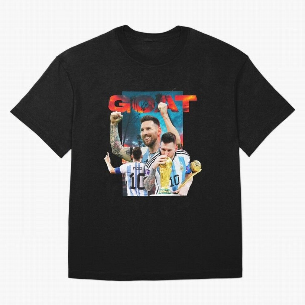 Messi GOAT Classic T-Shirt Carry National Pride through Match Day Hype around FIFA World Cup 2026 USA Canada Mexico, Neymar, Netherlands, Sports Nostalgia, International Competition, Famous Players and Unforgettable Victories; Ideal for Football
