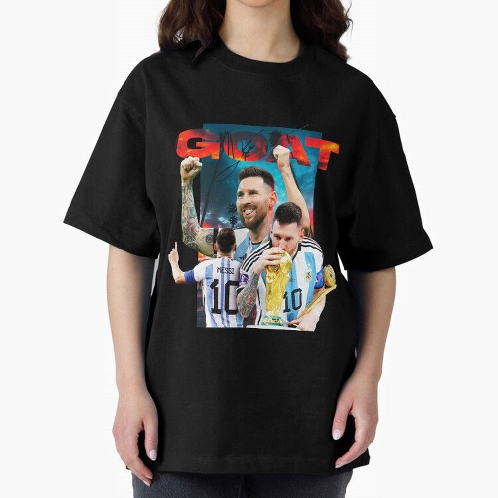 Messi GOAT Classic T-Shirt Carry National Pride through Match Day Hype around FIFA World Cup 2026 USA Canada Mexico, Neymar, Netherlands, Sports Nostalgia, International Competition, Famous Players and Unforgettable Victories; Ideal for Football