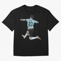 Messi 10 The Goat Oversized T-Shirt Turn Up for Global Football Passion for FIFA World Cup 2026 USA Canada Mexico, Inspired by Messi and Cristiano Ronaldo, Brazil, Portugal and Argentina, Football Festival Excitement, Trophy Ambitions, Country