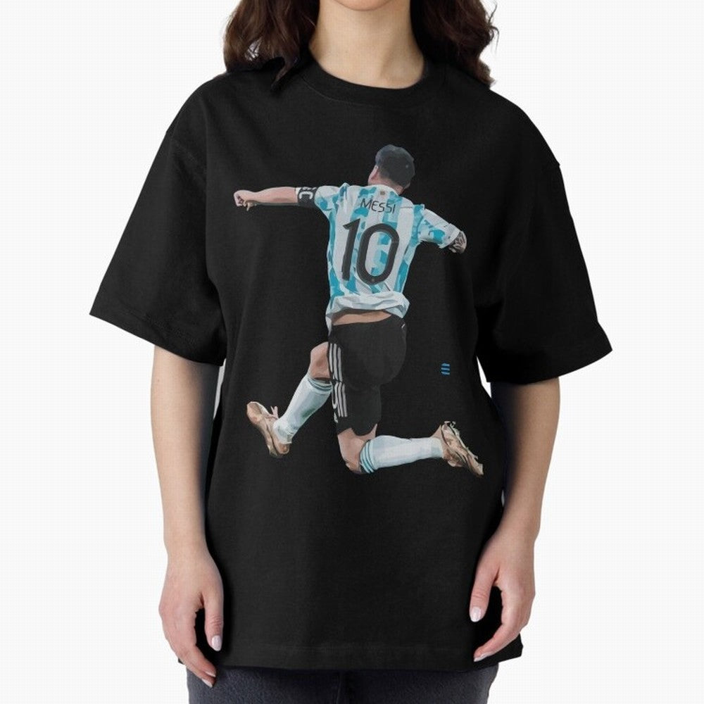 Messi 10 The Goat Oversized T-Shirt Turn Up for Global Football Passion for FIFA World Cup 2026 USA Canada Mexico, Inspired by Messi and Cristiano Ronaldo, Brazil, Portugal and Argentina, Football Festival Excitement, Trophy Ambitions, Country