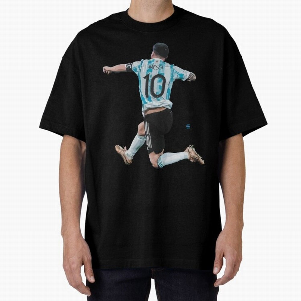 Messi 10 The Goat Oversized T-Shirt Turn Up for Global Football Passion for FIFA World Cup 2026 USA Canada Mexico, Inspired by Messi and Cristiano Ronaldo, Brazil, Portugal and Argentina, Football Festival Excitement, Trophy Ambitions, Country