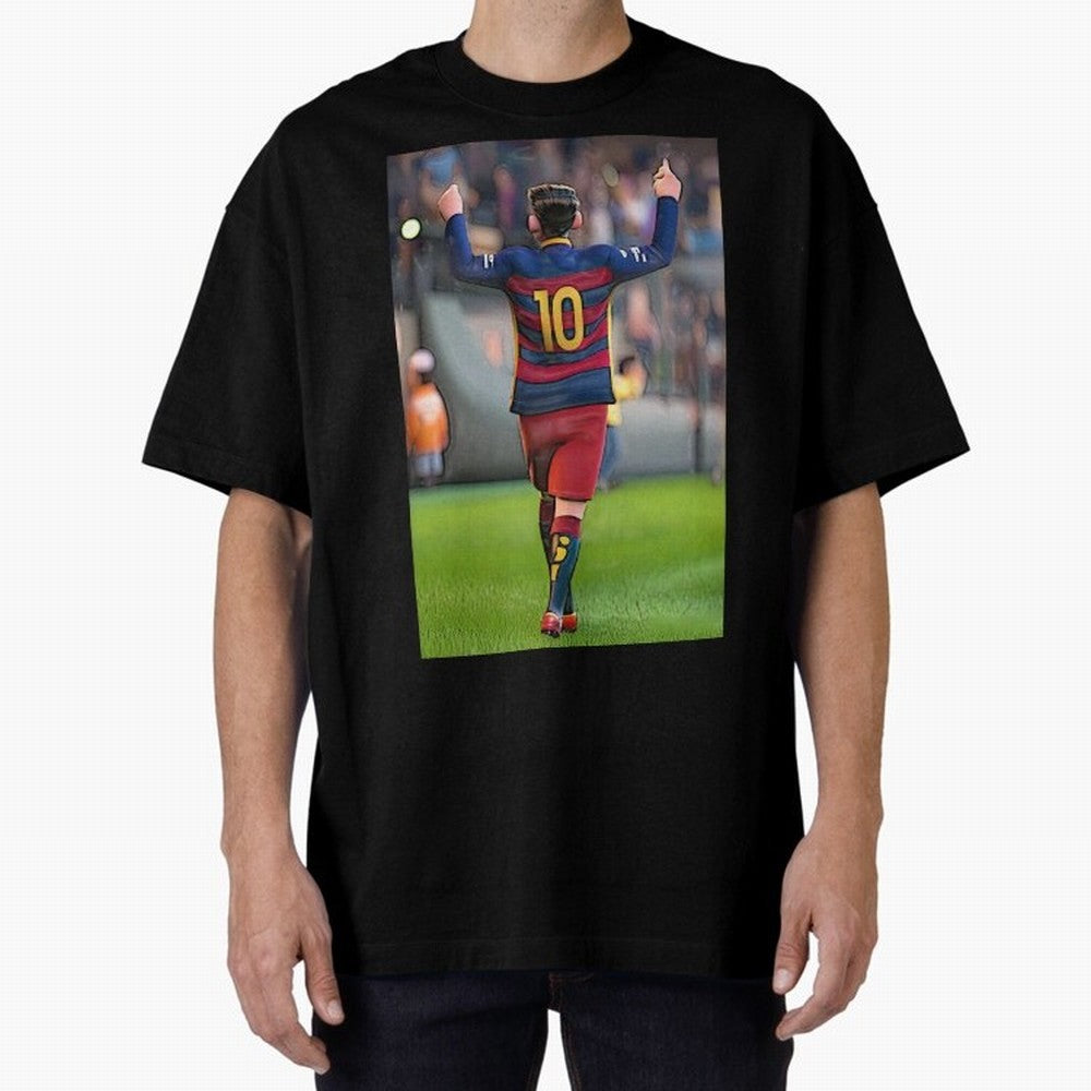 Lionel Messi (2) caricature Oversized T-Shirt Get Ready for Match Day Hype around FIFA World Cup 2026 Group Stage, Mbappe and Neymar, France and Portugal, Vintage Soccer Flavor, Modern Football Stars, National Flags and Final Night Emotion; Perfect