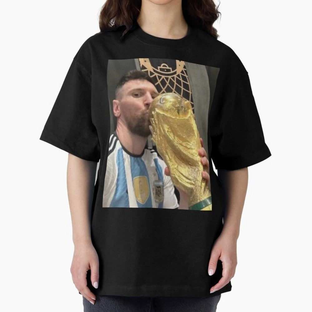 lionel Messi Oversized T-Shirt Create the FIFA World Cup 2026 Group Stage Journey through Haaland Highlights, Brazil Pride, Champion Mindset, Group Stage Buzz, Knockout Tension and Passionate Fan Culture; Great for Supporters Who Love Legendary