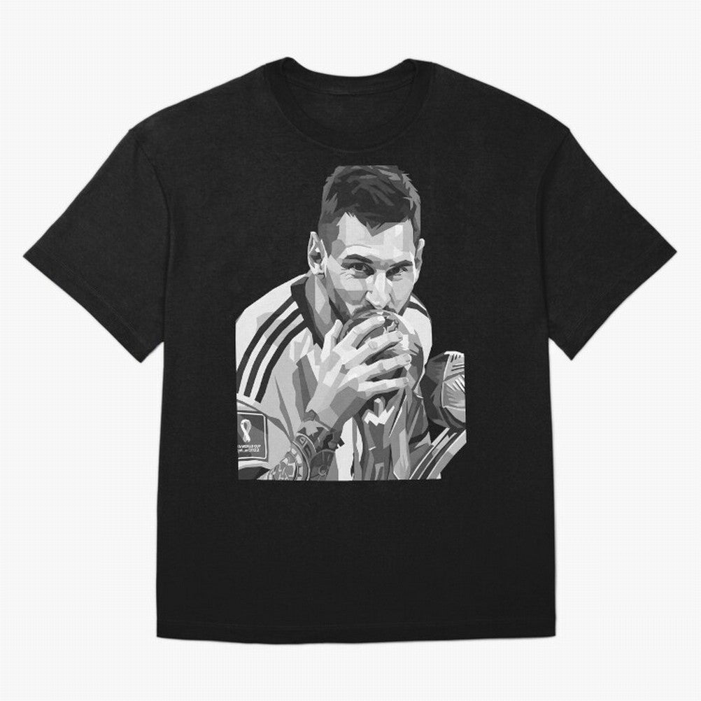 Messi grayscale Oversized T-Shirt Celebrate Soccer Greatness during Match Day Hype around FIFA World Cup 2026, Messi, Brazil, Vintage Soccer Flavor, Modern Football Stars, National Flags and Final Night Emotion; Made for Collectors Who Enjoy Iconic
