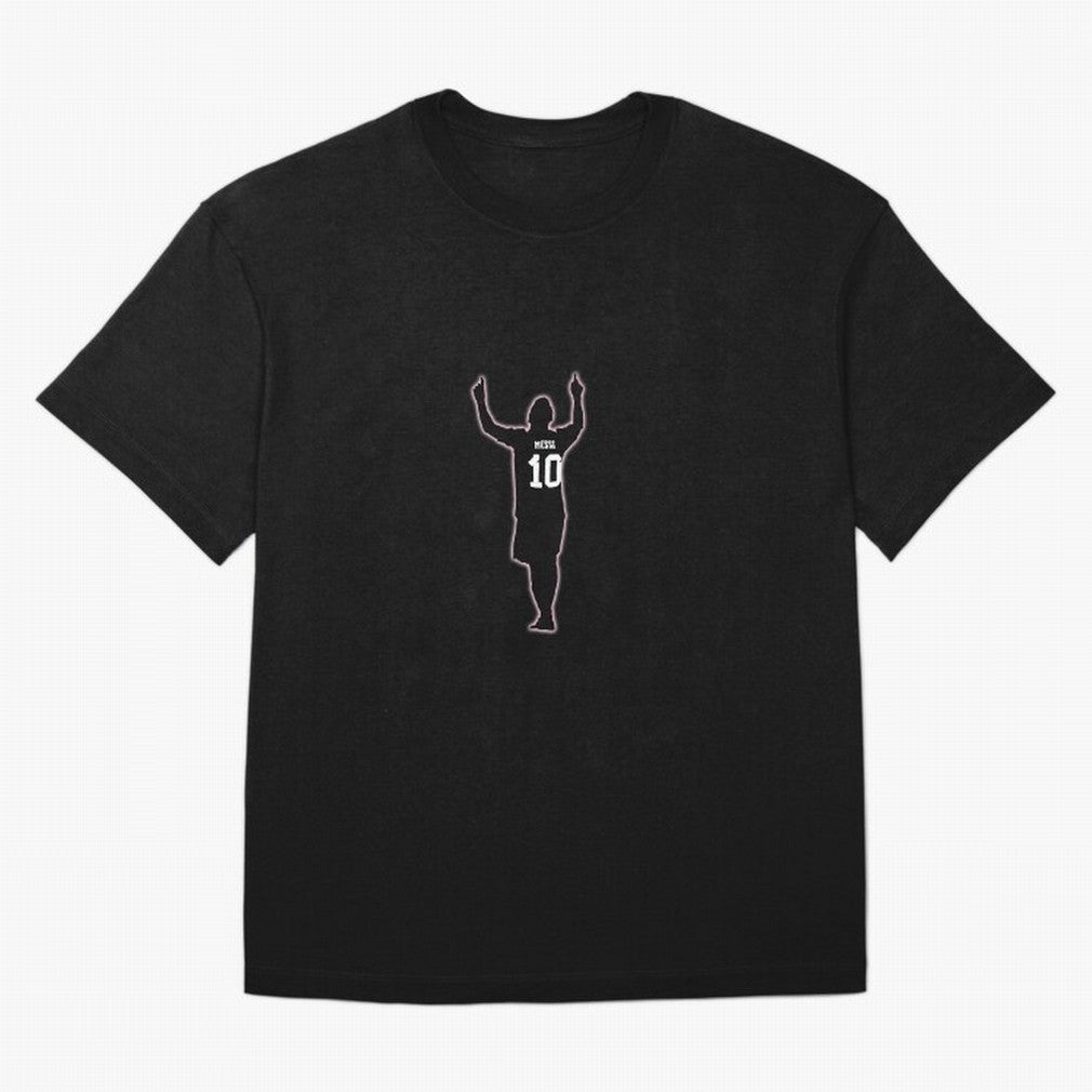 Lionel Messi Iconic Celebration Pose - Inter Miami Colors Classic T-Shirt Show Match Day Excitement for FIFA World Cup 2026 for Fans of Mbappe and Neymar and Argentina, Bringing Stadium Memories, Football Loyalty, International Chants and