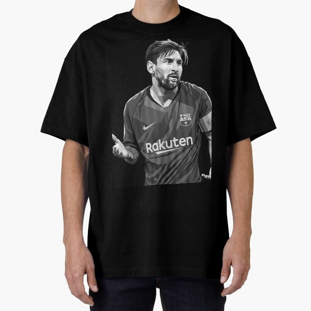 Messi grayscale Oversized T-Shirt Celebrate Rivalries and Pride in FIFA World Cup 2026 Group Stage Filled with Messi, CR7 and Mbappe, Brazil Energy, Stadium Chants, National Pride, Trophy Dreams and Unforgettable Football Memories; Great for