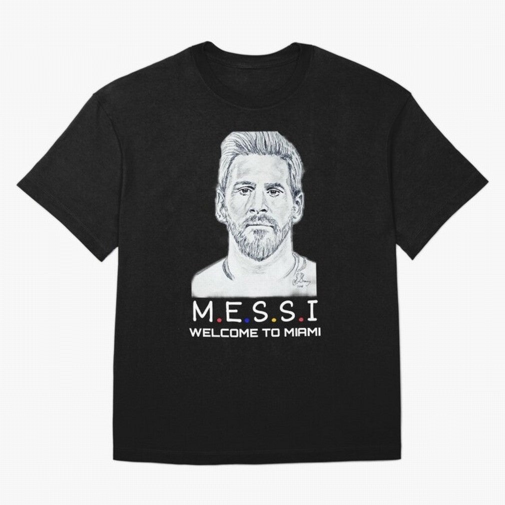 Lionel Messi, welcome to Miami Essential T-Shirt Relive the Noise and Pride of Global Football Passion for FIFA World Cup 2026 USA Canada Mexico, Filled with CR7, Brazil, Portugal and Argentina, Stadium Chants, National Pride, Trophy Dreams and
