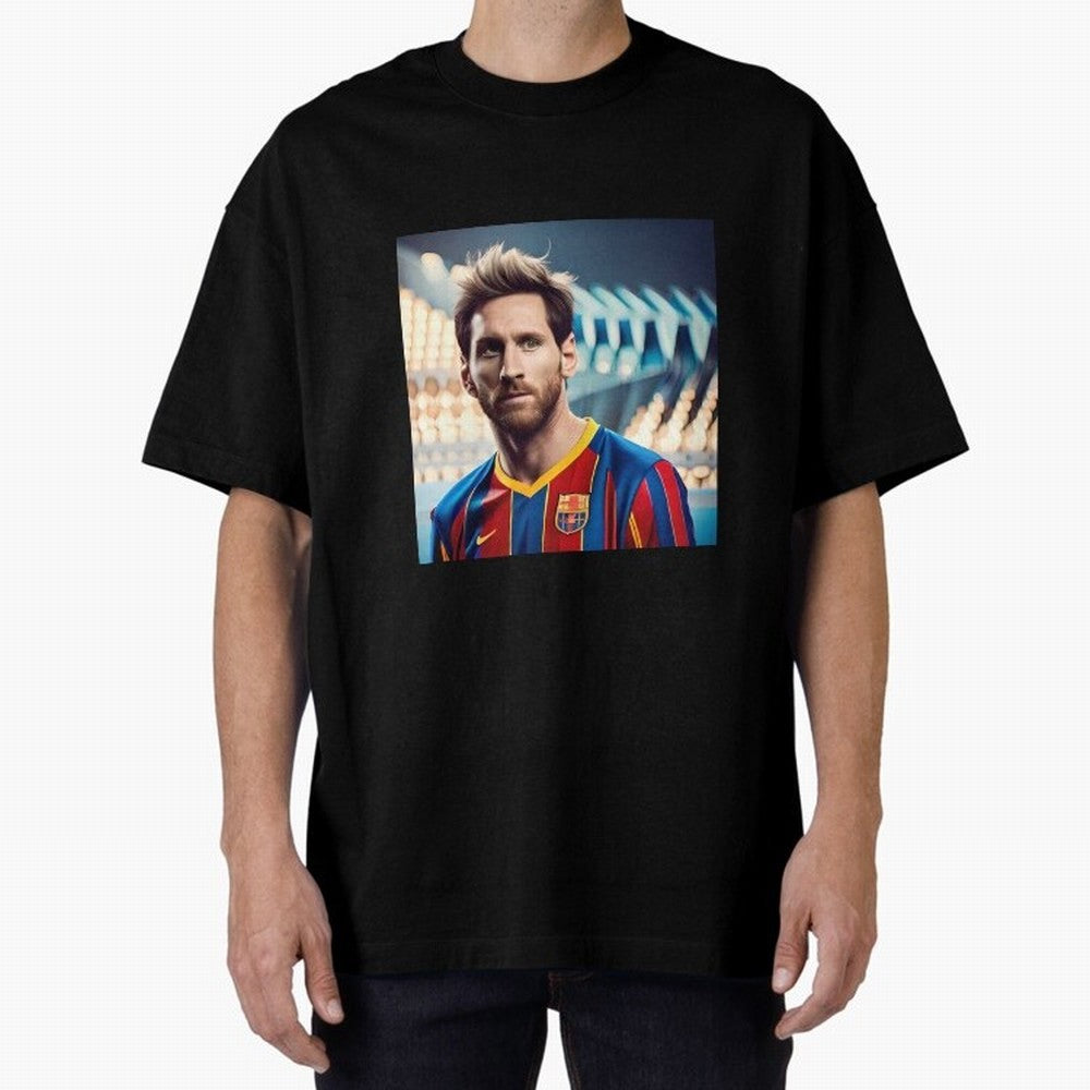 Messi Photo Realistic Paint Art Classic T-Shirt Mark Global Football Passion for FIFA World Cup 2026 USA Canada Mexico, with Messi, Neymar and Mbappe, Brazil, Retro Football Energy, Iconic Rivalries, Trophy Chase Drama and Stadium Atmosphere;