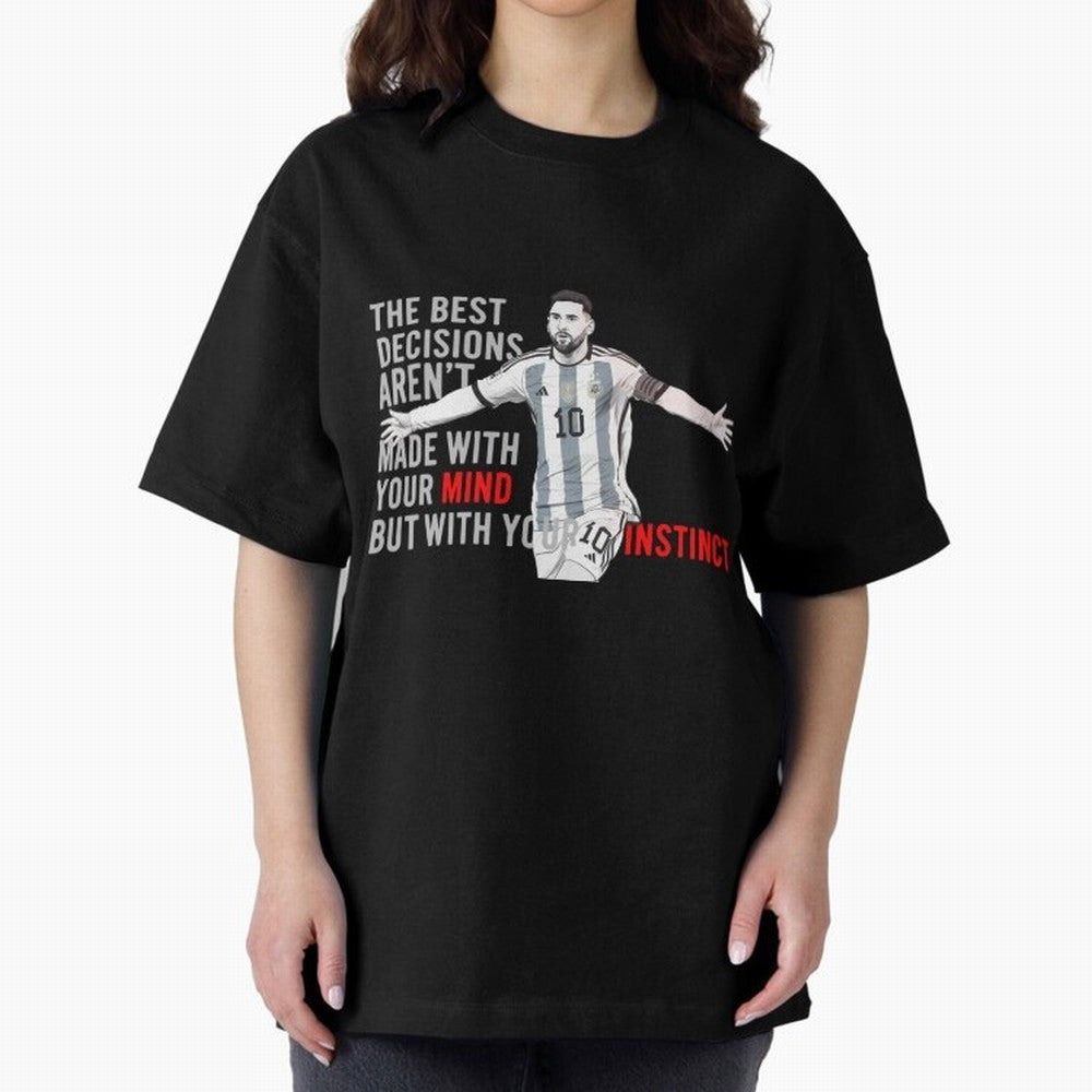 Messi Instinct Oversized T-Shirt Show Championship Spirit for the FIFA World Cup 2026 Group Stage Journey through Messi, CR7 and Mbappe Highlights, Spain and Netherlands Pride, Classic Soccer Heritage, Championship Pressure, Fan Loyalty and