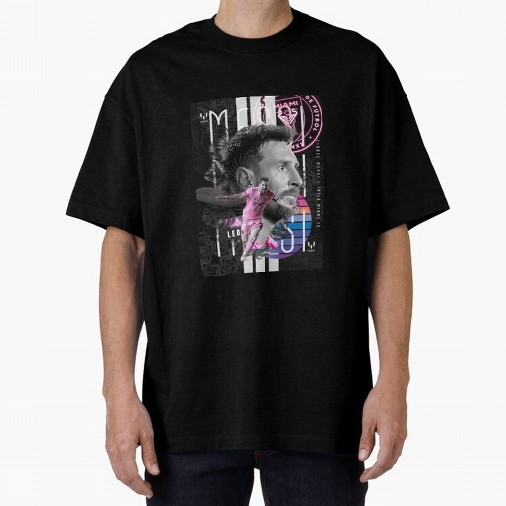 Inter Miami FC Messi Oversized T-Shirt Relive Global Football Passion for FIFA World Cup 2026 Group Stage, Filled with Cristiano Ronaldo, Haaland and CR7, Spain, Worldwide Fan Energy, Dramatic Goals, Stadium Lights and Championship Celebrations;