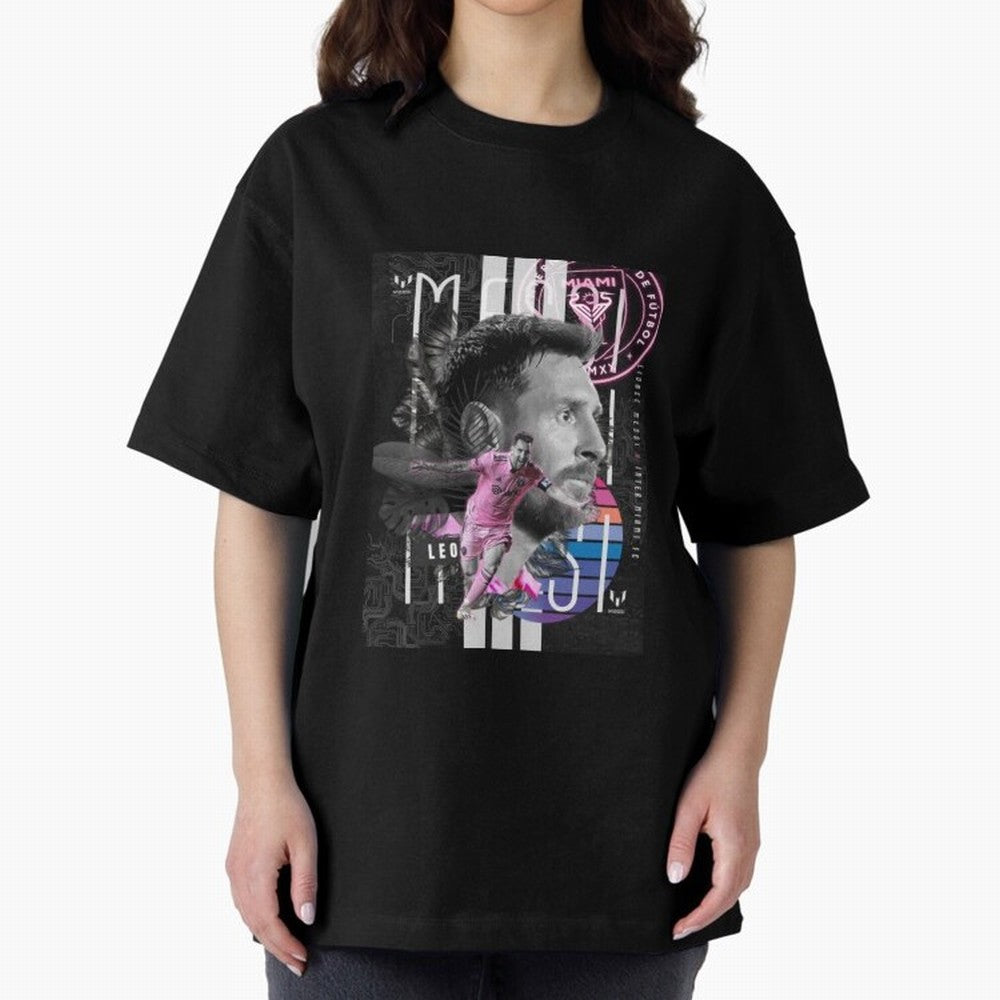 Inter Miami FC Messi Oversized T-Shirt Relive Global Football Passion for FIFA World Cup 2026 Group Stage, Filled with Cristiano Ronaldo, Haaland and CR7, Spain, Worldwide Fan Energy, Dramatic Goals, Stadium Lights and Championship Celebrations;