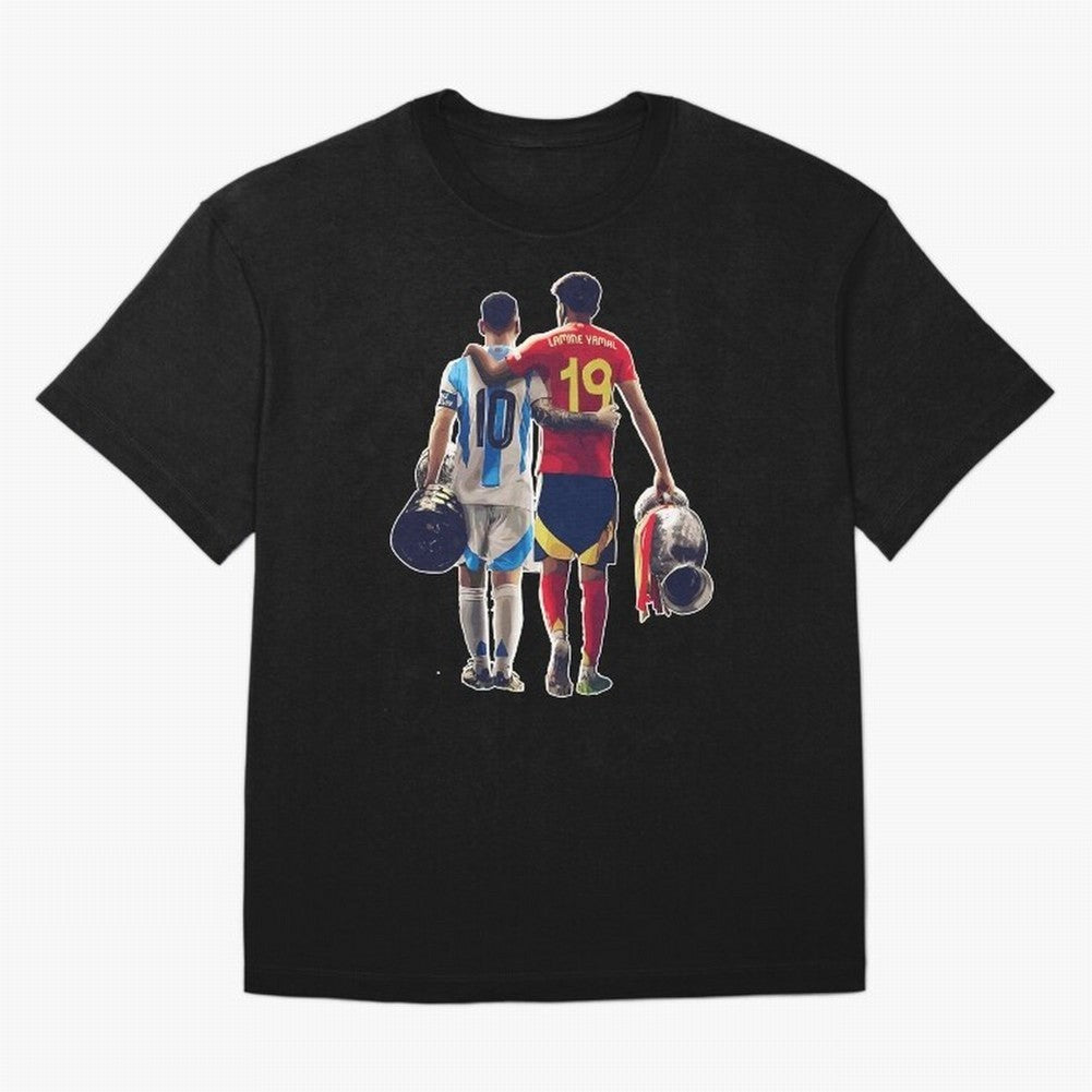 Lionel Messi and Foster child Classic T-Shirt Celebrate Supporters United by FIFA World Cup 2026 USA Canada Mexico Highlighting Mbappe and Neymar, Argentina Energy, Game Day Rituals, Football Legends, Country Pride and the Road to the Final; Ideal