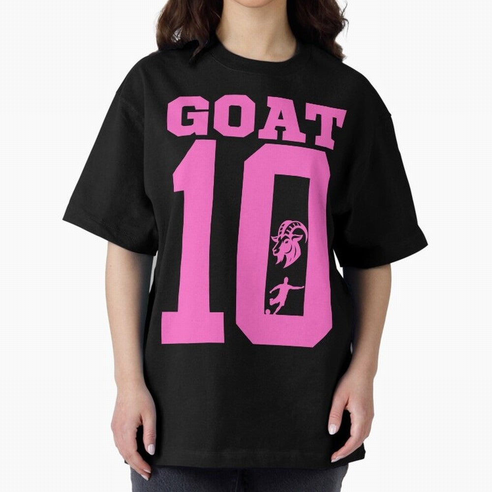 Miami Champions The Goat 10 Oversized T-Shirt Show Up for the Glory of FIFA World Cup 2026 USA Canada Mexico for Fans of Messi and Cristiano Ronaldo and Portugal, Bringing Football Passion, Legendary Performances, Festival Vibes and Supporter