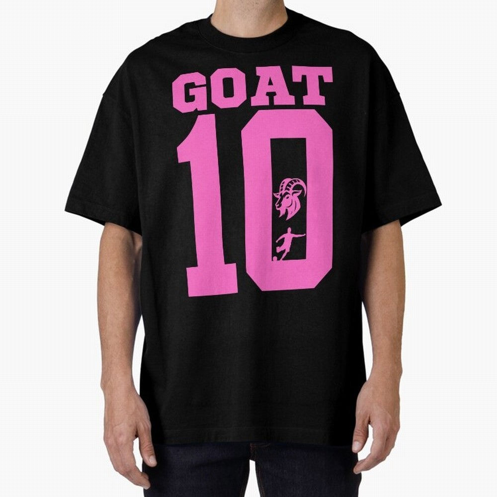 Miami Champions The Goat 10 Oversized T-Shirt Show Up for the Glory of FIFA World Cup 2026 USA Canada Mexico for Fans of Messi and Cristiano Ronaldo and Portugal, Bringing Football Passion, Legendary Performances, Festival Vibes and Supporter